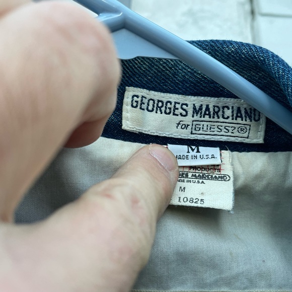 Vintage Guess Marciano Back To The Future Guess 2 Tone Denim Jean Jacket Medium - Picture 2 of 4